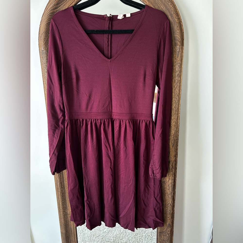GAP Burgundy Long Sleeve Dress